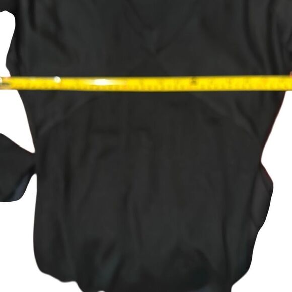 Pure Sugar Black V-neck Acrylic Wool Ribbed Trim Bodycon Sweater Dress Ladies XS - Picture 7 of 8